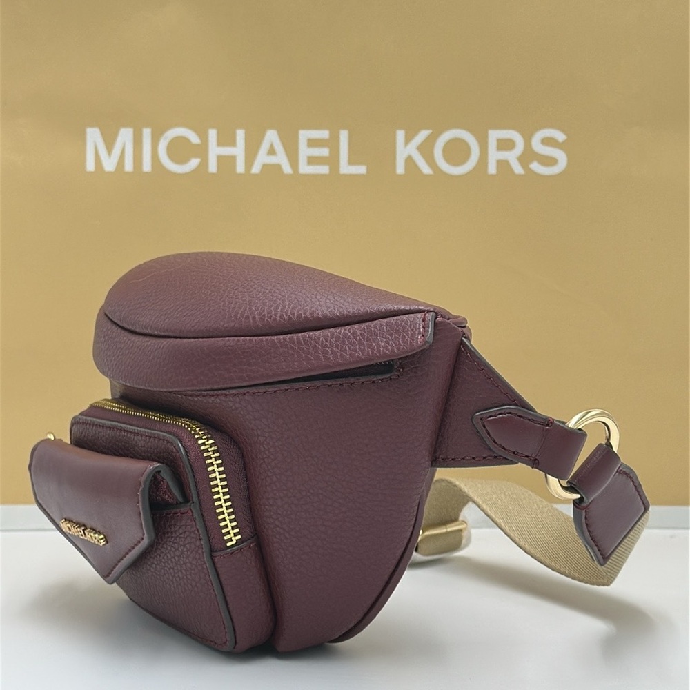 Michael Kors Maisie 2 In 1 Small Leather Waist pack Fanny pack Bag (Oxblood) MK - Picture 8 of 15